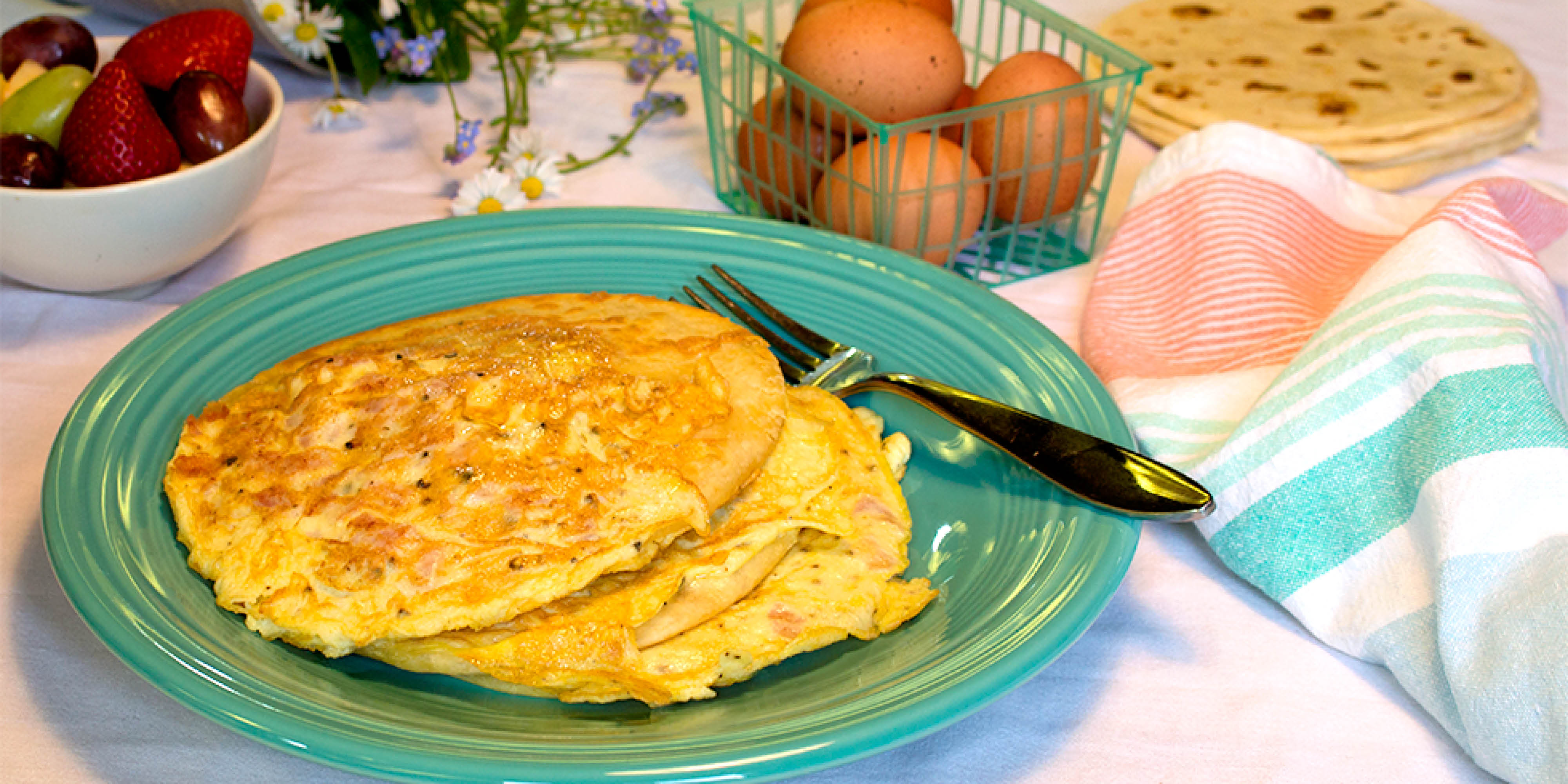 Ham and Cheese Tortilla Omelets La Tortilla Factory