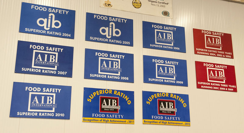 For eleven straight years our production facility has received the highest possible rating – Superior – from the American Institute of Baking (AIB).