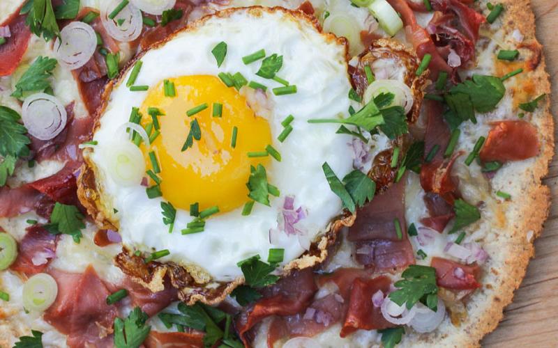 Proscuitto and Egg Breakfast Pizza