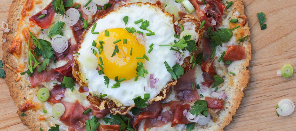 Proscuitto and Egg Breakfast Pizza