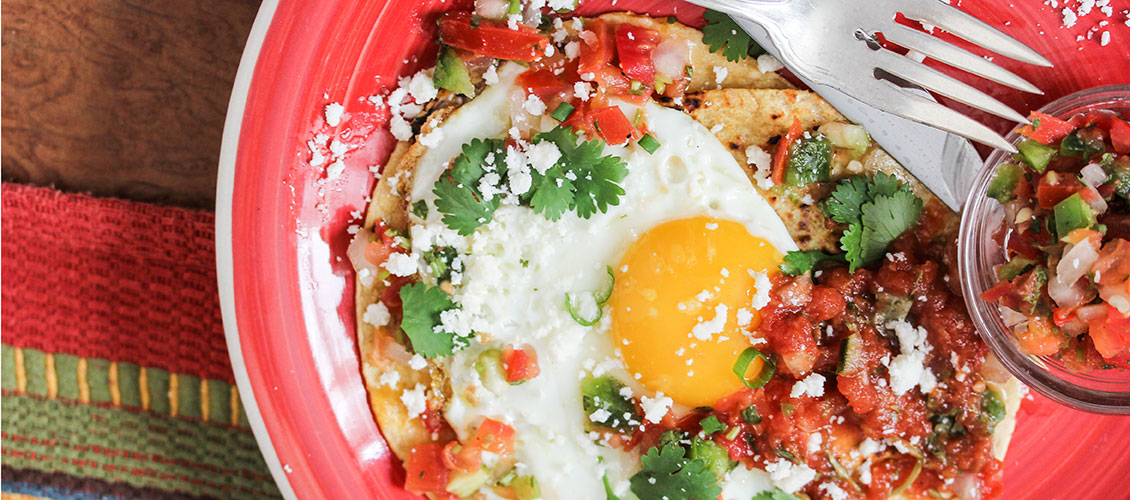 Sunny Side Up Breakfast Quesadilla with Salsa