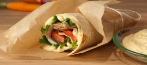 "Take It to Work" Turkey and Hummus Wrap