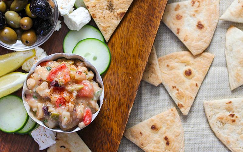 White Bean Baked Chips and Tuscan Tapenade
