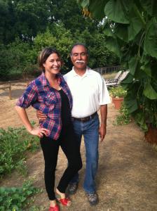 My Dad and I in his garden in Santa Rosa, CA.