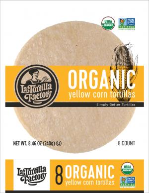 Organic, Non-GMO Tortillas, Yellow Corn