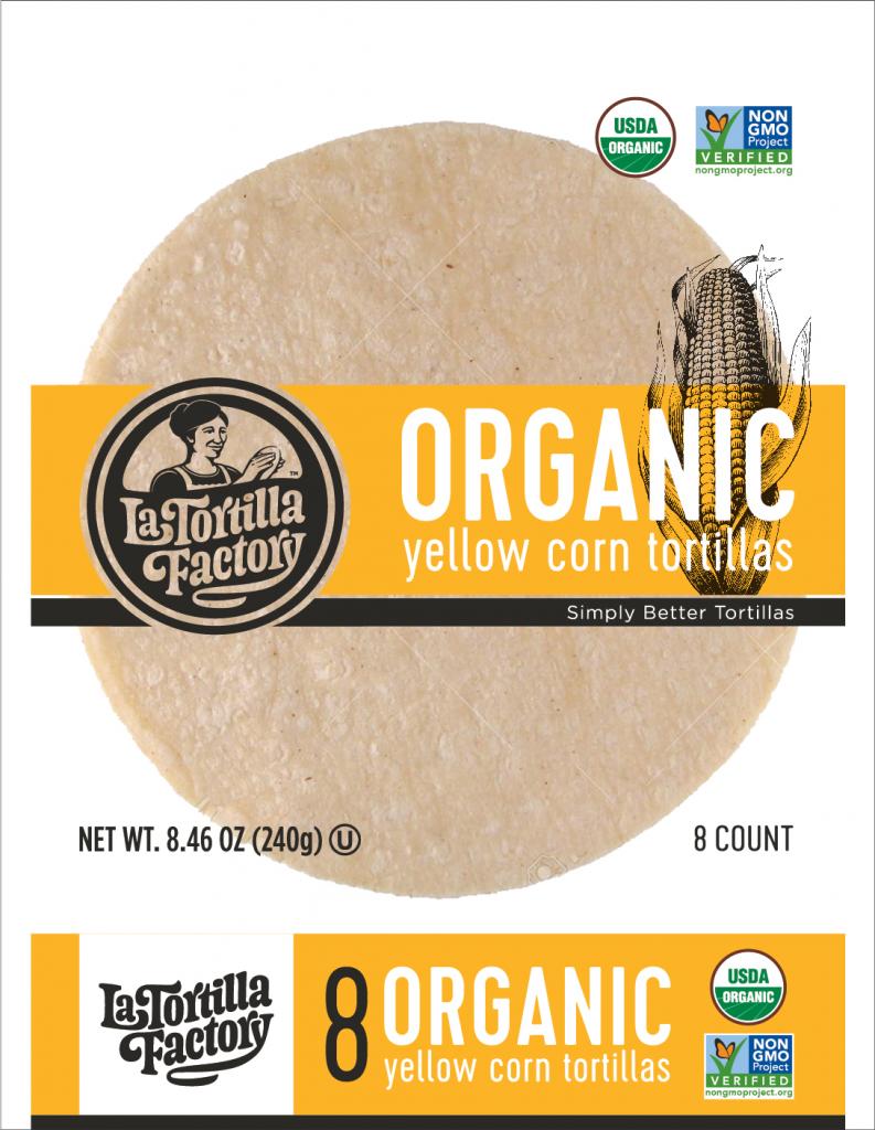 Organic, NonGMO Tortillas, Yellow Corn • La Tortilla Factory