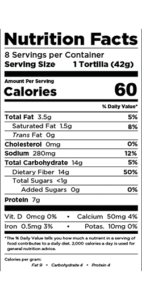 La Tortilla Factory Carb Cutting Zero Net Carb Tortillas Nutrition Facts