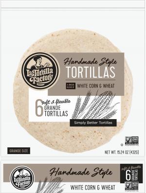 Hand Made Style Tortillas, White Corn & Wheat, Grande