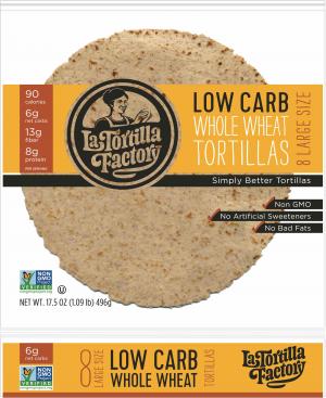 Low Carb Tortillas, Whole Wheat, Large Size