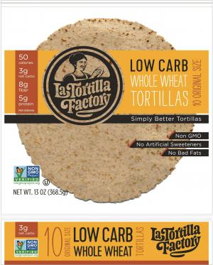 Low Carb Tortillas, Whole Wheat, Original Size