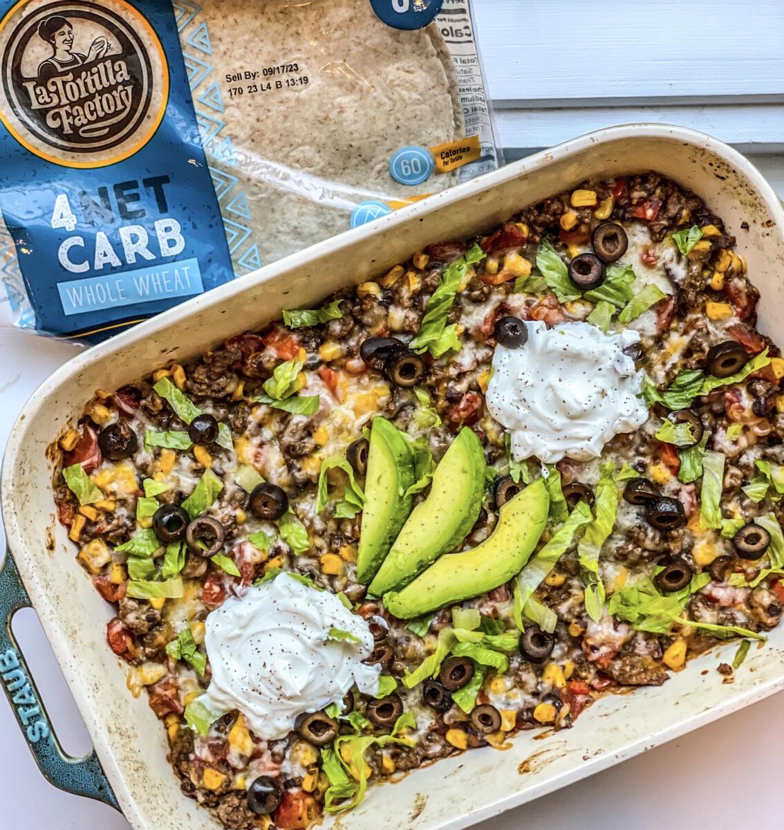 LowCarb Taco Casserole • La Tortilla Factory