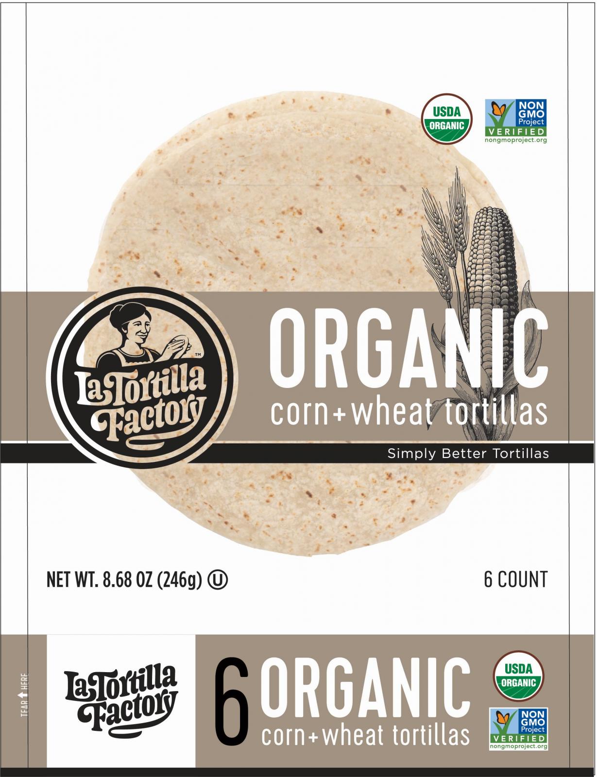 Organic, NonGMO Tortillas White Corn & Wheat • La Tortilla Factory