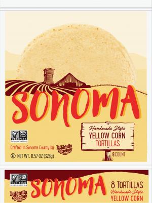 Sonoma Non-GMO Hand Made Style Tortillas, Yellow Corn