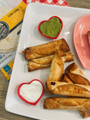 Air Fryer Chicken & Black Bean Taquitos