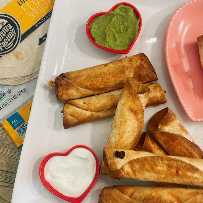 Air Fryer Chicken & Black Bean Taquitos