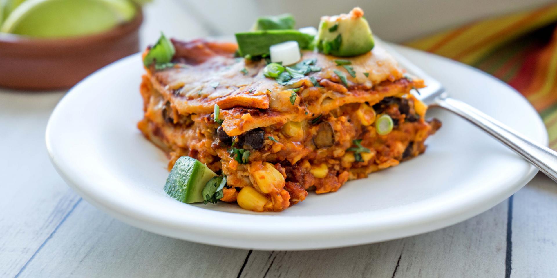 Al Pastor Chicken Enchilada Casserole • La Tortilla Factory