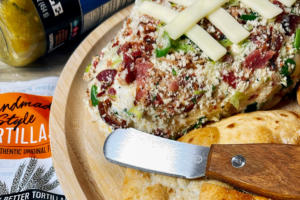 Cheese Ball with Homemade Tortilla Chips