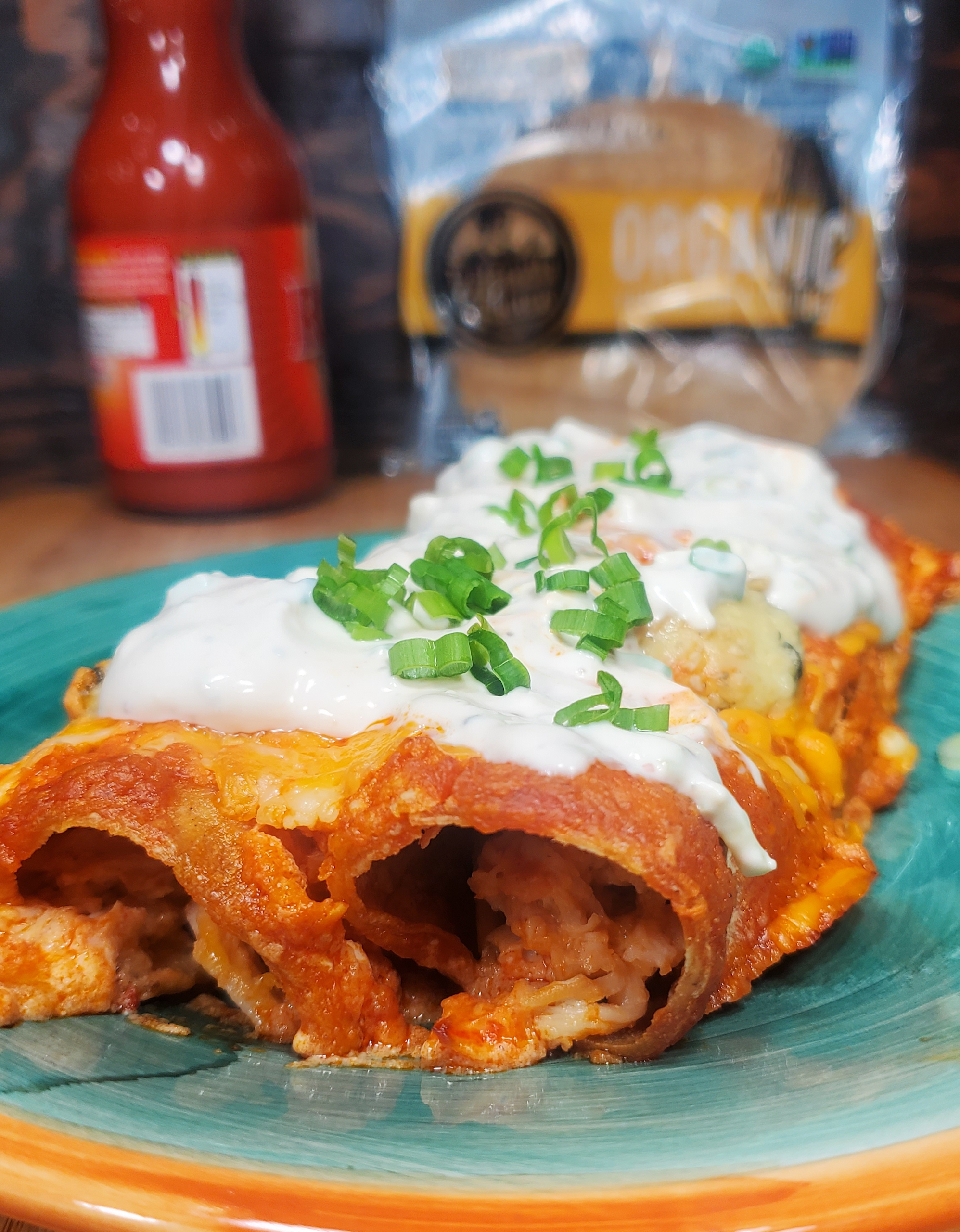 Creamy Buffalo Bleu Cheese Enchiladas