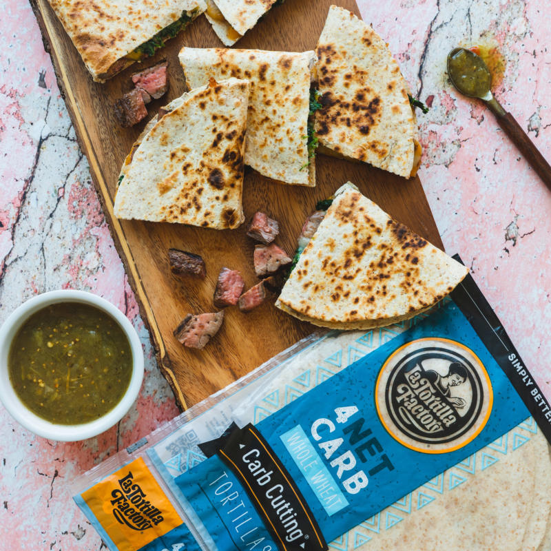 Low-Carb Steak & Spinach Quesadillas