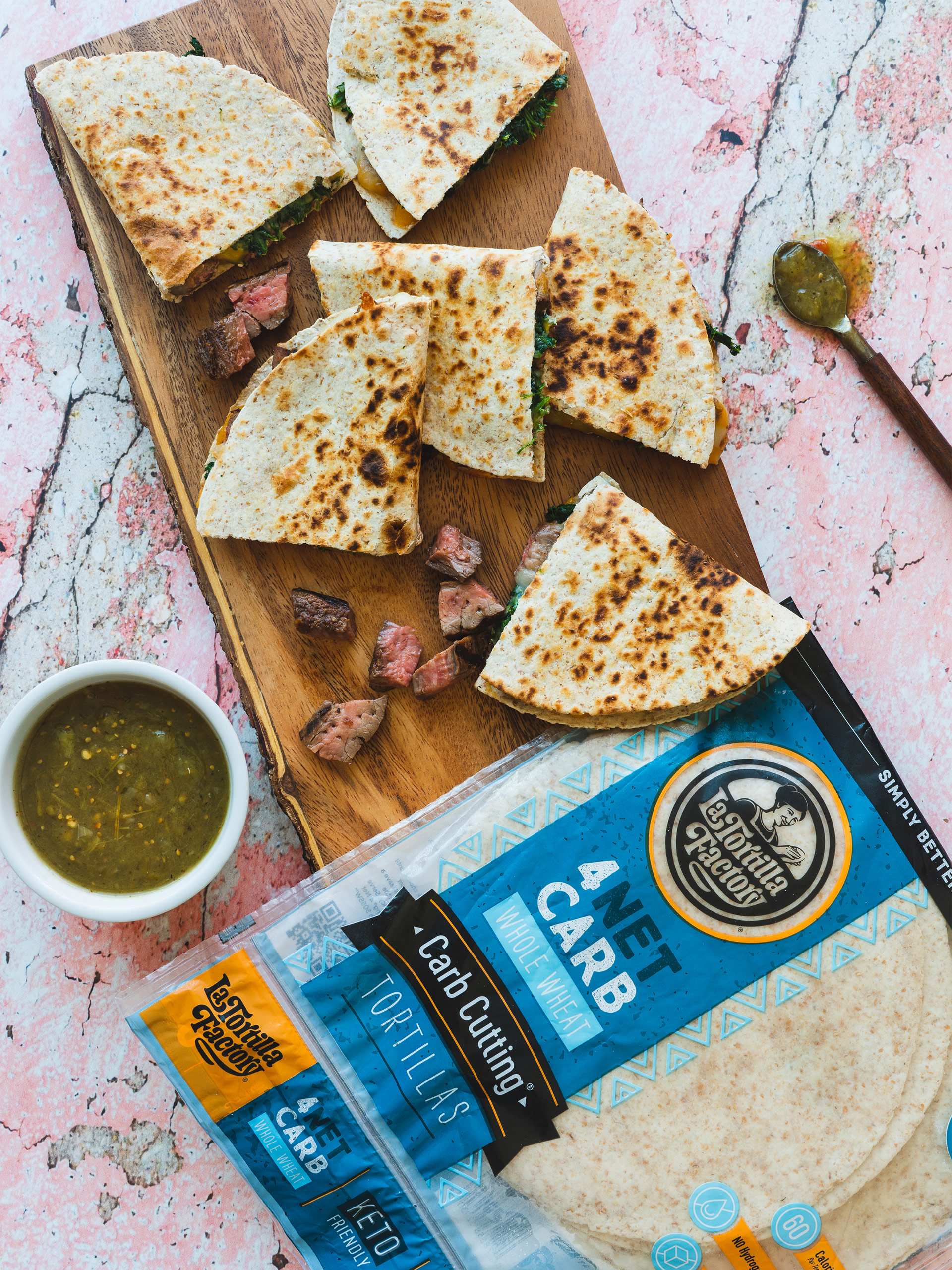 Low-Carb Steak & Spinach Quesadillas